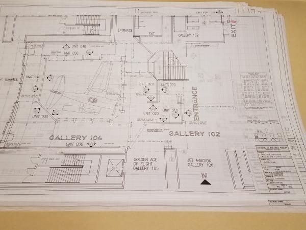 Floor plan of the exhibit. This photo was taken while the plan was still in its folder at the Archiv